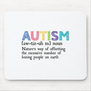 Autism Definition Autism Awareness Acceptance Gift Mouse Mat