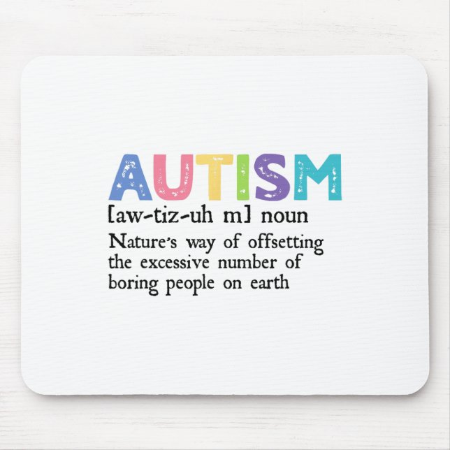 Autism Definition Autism Awareness Acceptance Gift Mouse Mat (Front)