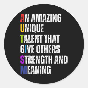 Autism Definition Autism Awareness Month Support I Classic Round Sticker