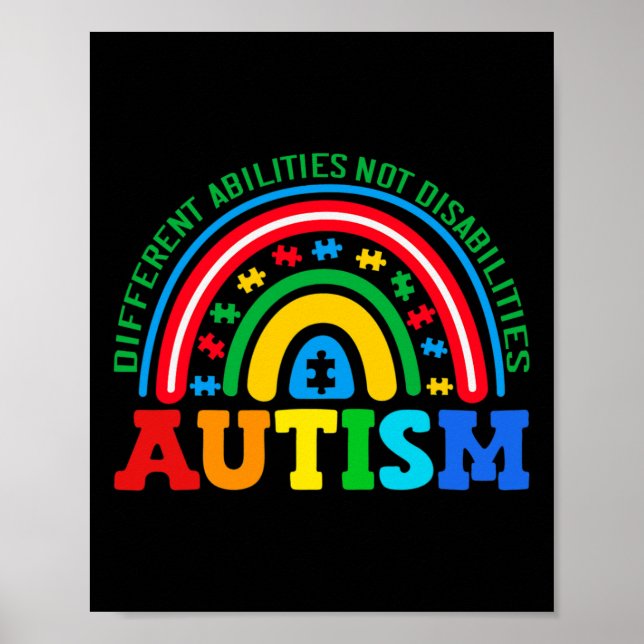 Autism Different abilities not disabilities Autism Poster (Front)