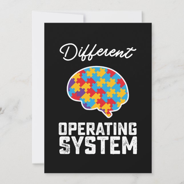 Autism Different Operating System Neurodiversity Invitation (Front)