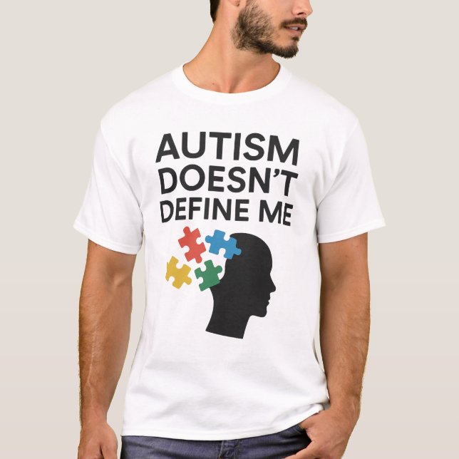 Autism Doesn’t Define Me Puzzle Art T-Shirt (Front)