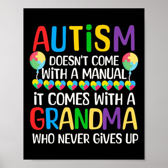 Autism Doesn't Come With A Manual Autism Awareness Poster (Front)