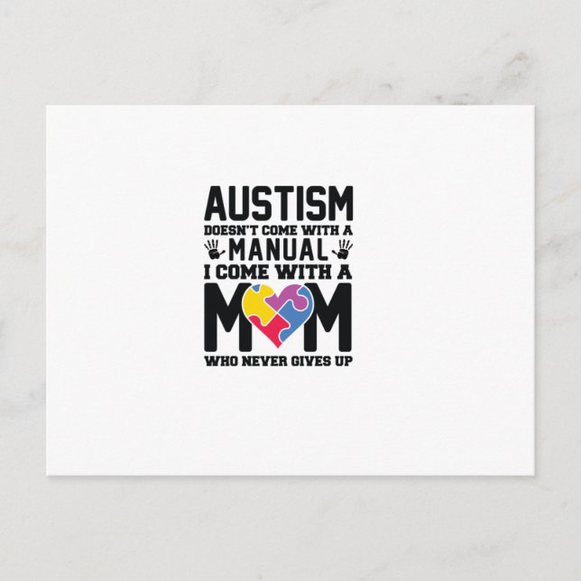 Autism Doesn't Come With A Manual Invitation Postcard (Front)