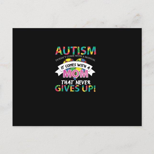 Autism Doesn't Come With A Manual It Comes With A Announcement Postcard (Front)