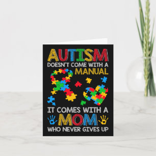 Autism Doesn't Come With A Manual Puzzle Ribbon Au Card