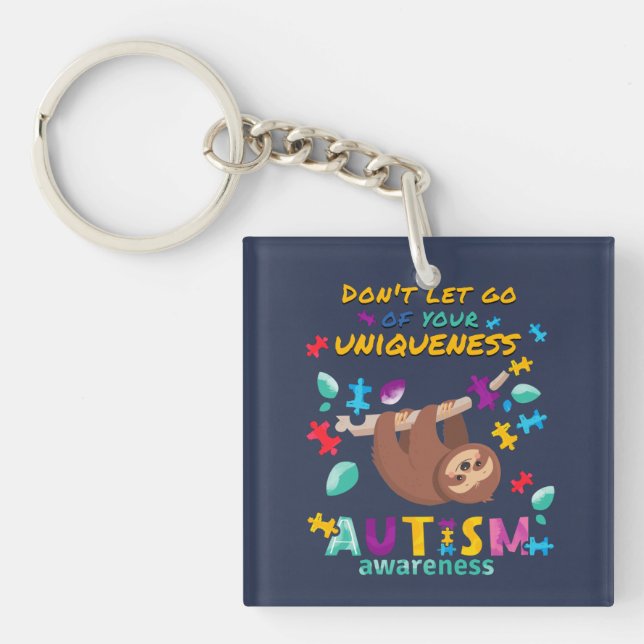 Autism Don't Let Go of Uniqueness Personalised Key Ring (Front)