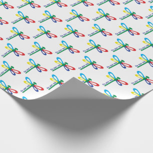 Autism Dragonfly Fly Your Way Neuroinclusive Kids Wrapping Paper