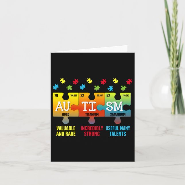 Autism Elements Periodic Table Awareness Asd Men W Card (Front)