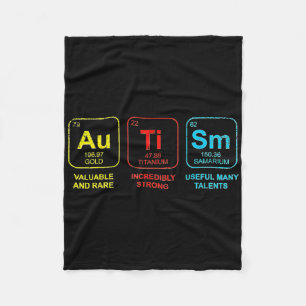 Autism Elements Periodic Table Awareness Asd Men W Fleece Blanket