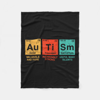 Autism Elements Periodic Table Awareness Asd Men W Fleece Blanket