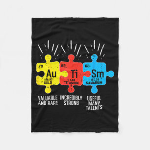 Autism Elements Periodic Table Awareness Asd Men W Fleece Blanket