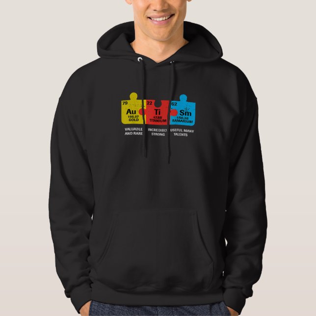 Autism Elements Periodic Table Awareness ASD Men W Hoodie (Front)