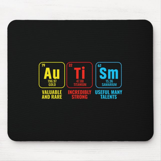Autism Elements Periodic Table Awareness Asd Men W Mouse Mat (Front)