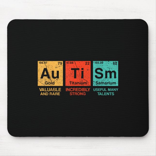Autism Elements Periodic Table Awareness Asd Men W Mouse Mat (Front)