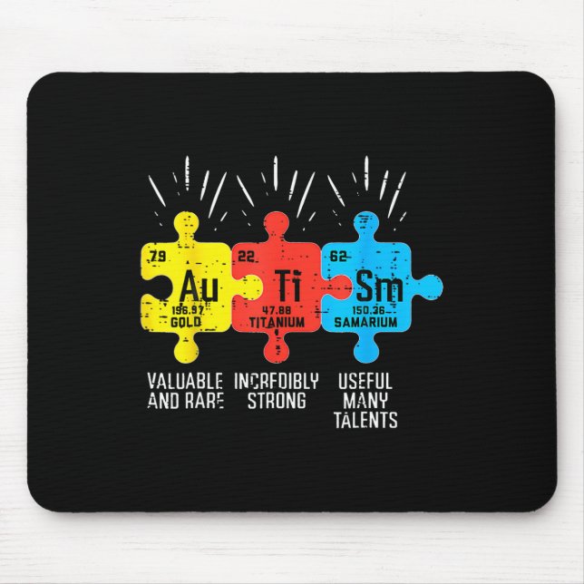 Autism Elements Periodic Table Awareness Asd Men W Mouse Mat (Front)