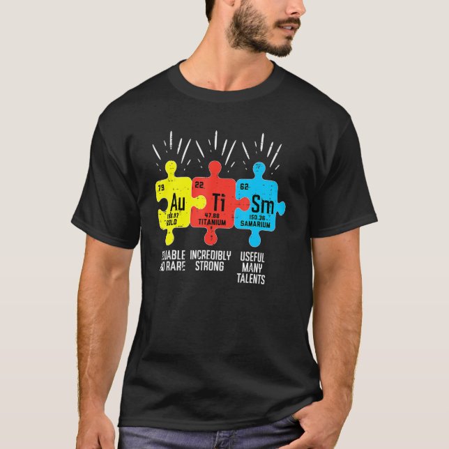 Autism Elements Periodic Table Awareness ASD Men W T-Shirt (Front)