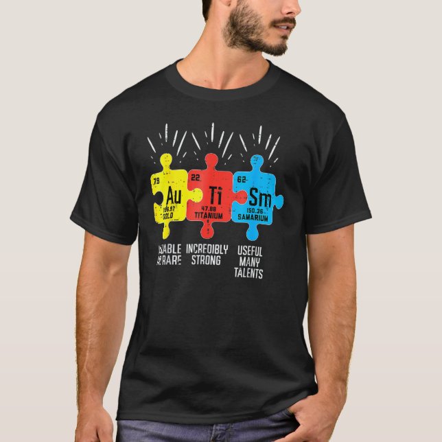 Autism Elements Periodic Table Awareness ASD Men W T-Shirt (Front)
