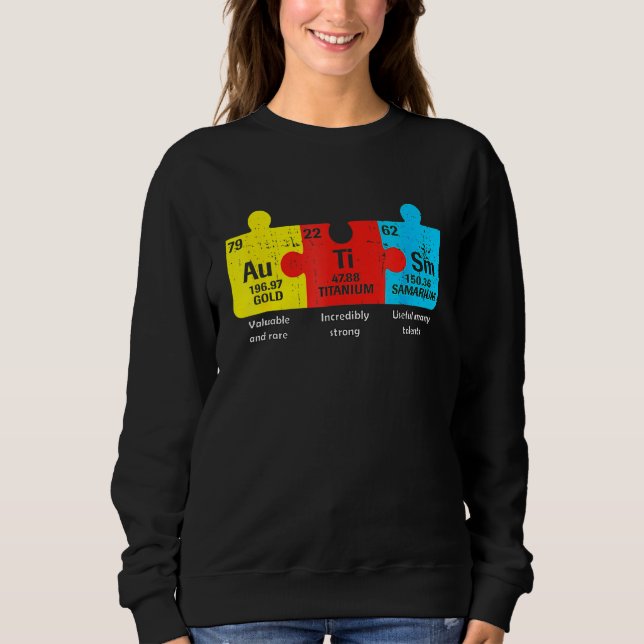 Autism Elements Periodic Table Awareness Asd Sweatshirt (Front)