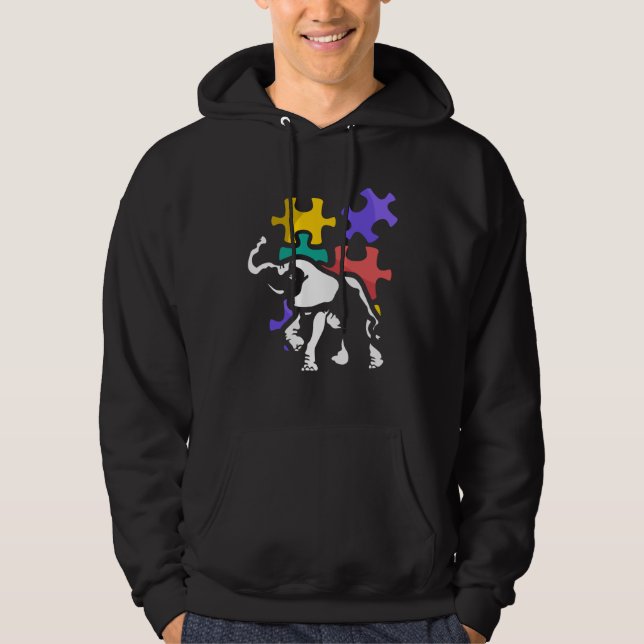 Autism elephant autiste support ASD Hoodie (Front)