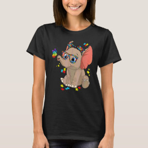 Autism Elephant Glasses Awareness Mum Kids Autism  T-Shirt
