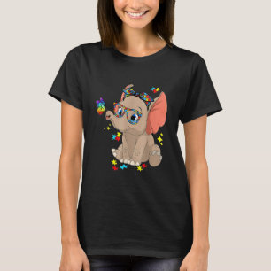 Autism Elephant Glasses Awareness Mum Kids Autism  T-Shirt