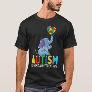 Autism Elephant Walking A Different Path For Kids  T-Shirt