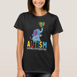 Autism Elephant Walking A Different Path For Kids  T-Shirt