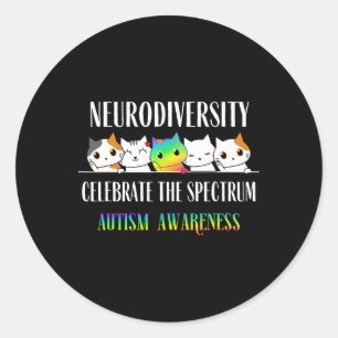 Autism Embrace Neurodiversity Celebrate Funny Spec Classic Round Sticker