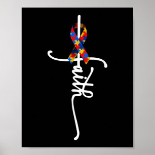 Autism Faith Cross Autism Autistic Funny Autism Aw Poster