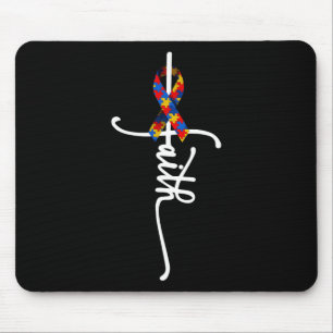Autism Faith Cross Autism Autistic Gifts Autism Aw Mouse Mat