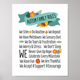 Autism Family House Rules Poster