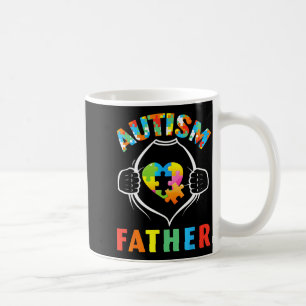 Autism Father Superhero Puzzle Heart Awareness Sup Coffee Mug