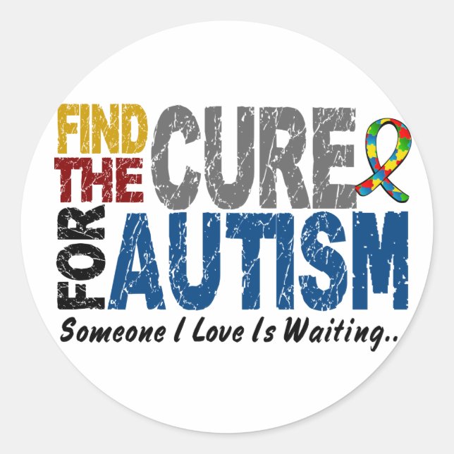 AUTISM Find The Cure 1 Classic Round Sticker (Front)