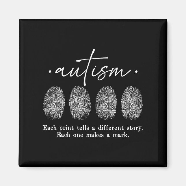 Autism Fingerprint Each Print Tells A Different St Magnet (Front)