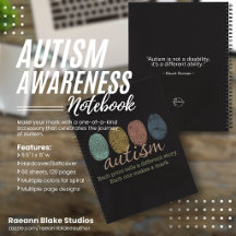 Autism Fingerprint/Quote Spiral Notebook