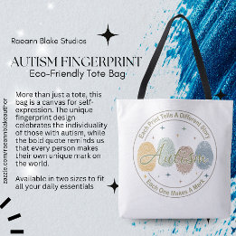 Autism Fingerprint/Quote Tote Bag