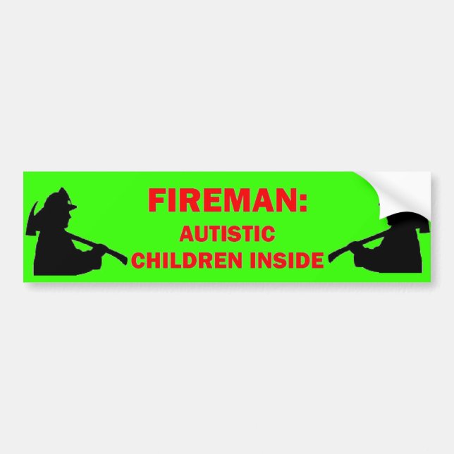 Autism Fire Safety Bumper Sticker (Front)
