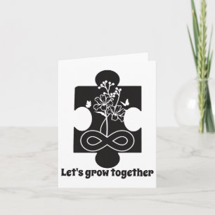Autism Floral Puzzle Piece Special Education Teach Card