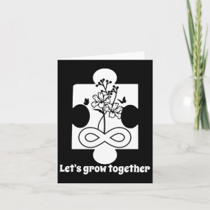 Autism Floral Puzzle Piece Special Education Teach Card