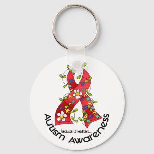 AUTISM Flower Ribbon 1 Key Ring