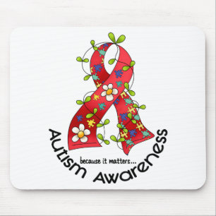 AUTISM Flower Ribbon 1 Mouse Mat