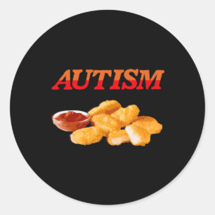 Autism Food Lover Chicken Nugget Foodie  Classic Round Sticker