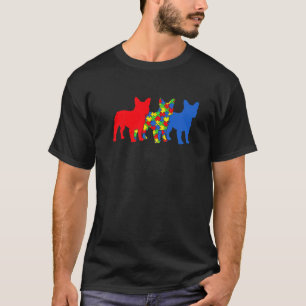 Autism French Bulldog Dog Autism Awareness Puppy L T-Shirt