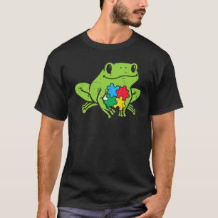Autism Frog Puzzle Cute Awareness Animal ASD Men W T-Shirt
