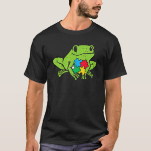 Autism Frog Puzzle Cute Awareness Animal ASD Men W T-Shirt