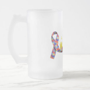 Autism Frosted Glass Beer Mug