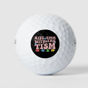 Autism Funny Rizz Em With The Tism Meme Autistic Golf Balls
