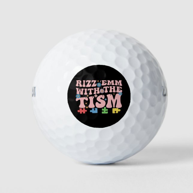 Autism Funny Rizz Em With The Tism Meme Autistic Golf Balls (Front)