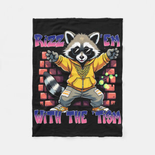 Autism Funny Rizz Em With The Tism Meme Autistic R Fleece Blanket